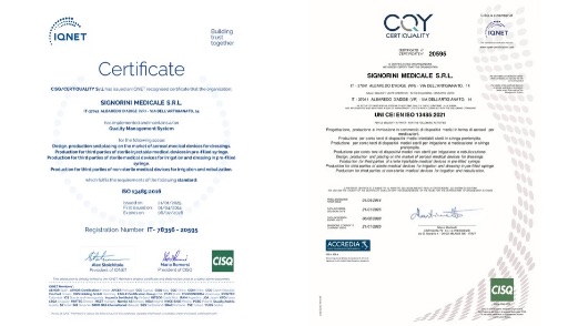 Certiificazioni Sgnorini Certificazioni ISO Signorini Medicale